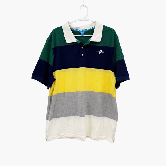 NEW Prince Pickleball Men's Polo Shirt - Green/Navy Blue/Yellow - Picture 2 of 8